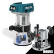 Makita DRT50ZX4 18V LXT Cordless Compact Router With Brushless Motor BONUS 196094-2 Plunge Base