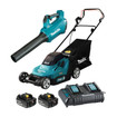 Makita DLM432CT2 17 In. 18Vx2 LXT Cordless Lawn Mower With DUB184Z Blower