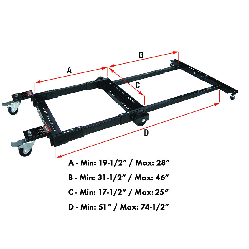 King Canada KMB-1390X Mobile Base, Industrial- 900 Lbs- For Table Saws