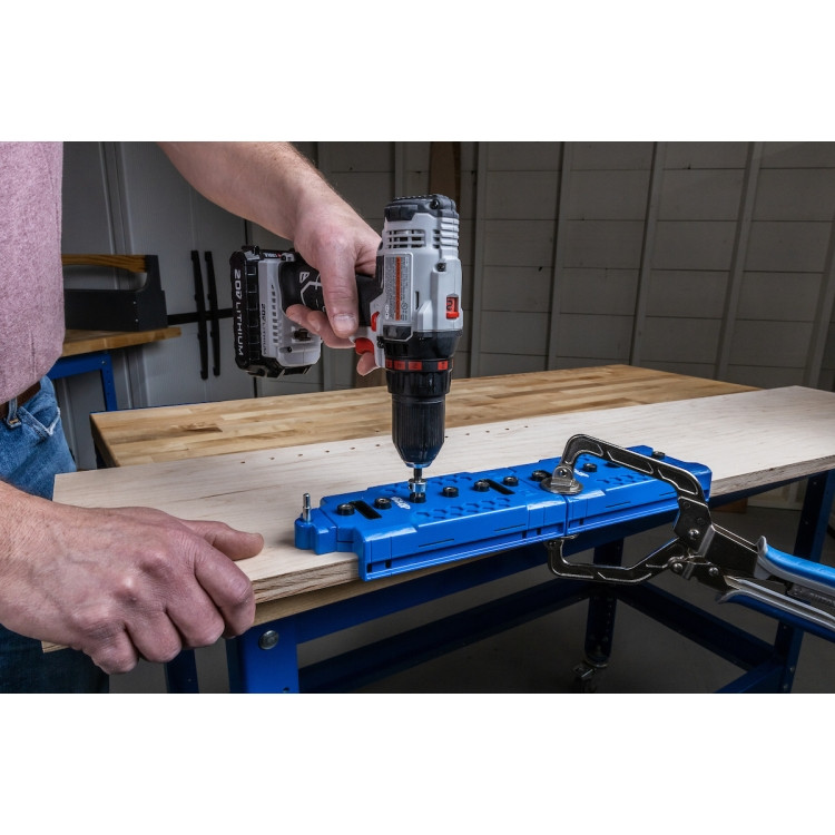Kreg KMA3225 Shelf-Pin Jig – 1/4 Inch (6mm) Shelf Pin Drilling Jig – Create Perfect, Straight Holes For Wobble-Free Shelves With Hardened-Steel Drill Guides