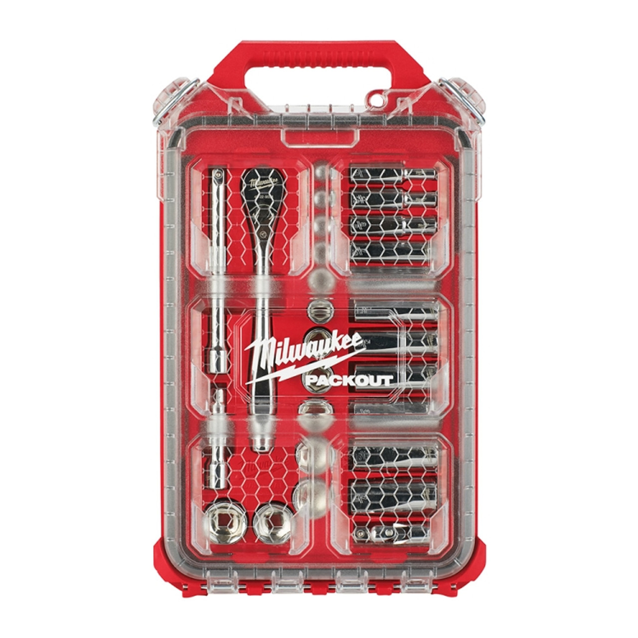 Milwaukee ratchet and socket shop set