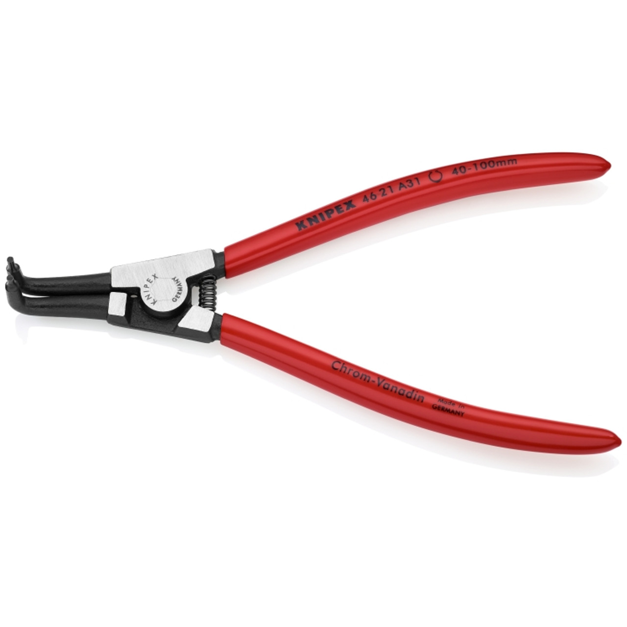 Knipex 4621A31 External 90 Angled Snap Ring Pliers-Forged Tips