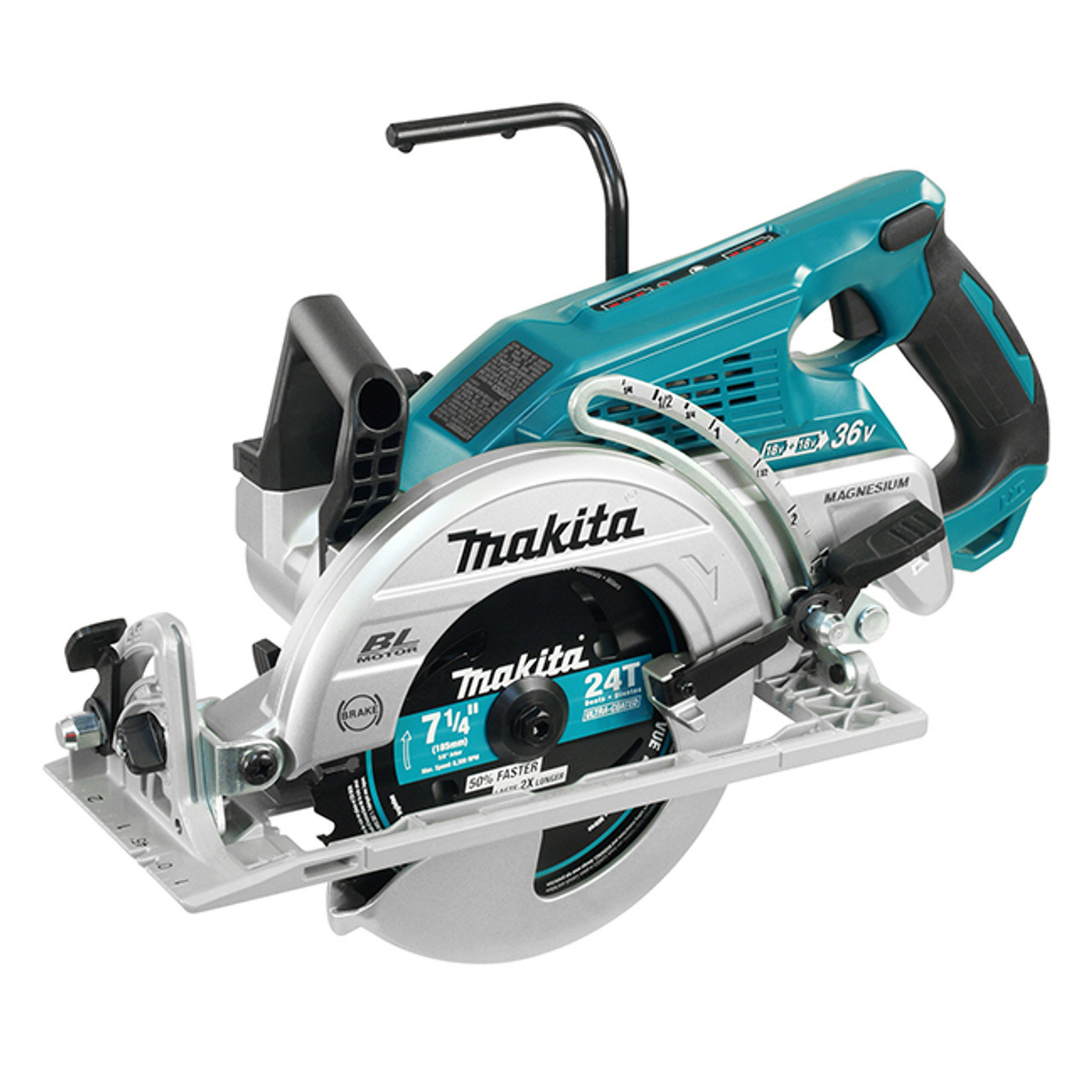 Makita DRS780PT2X 18Vx2 7-1/4 Rear Handle Circular Saw Kit