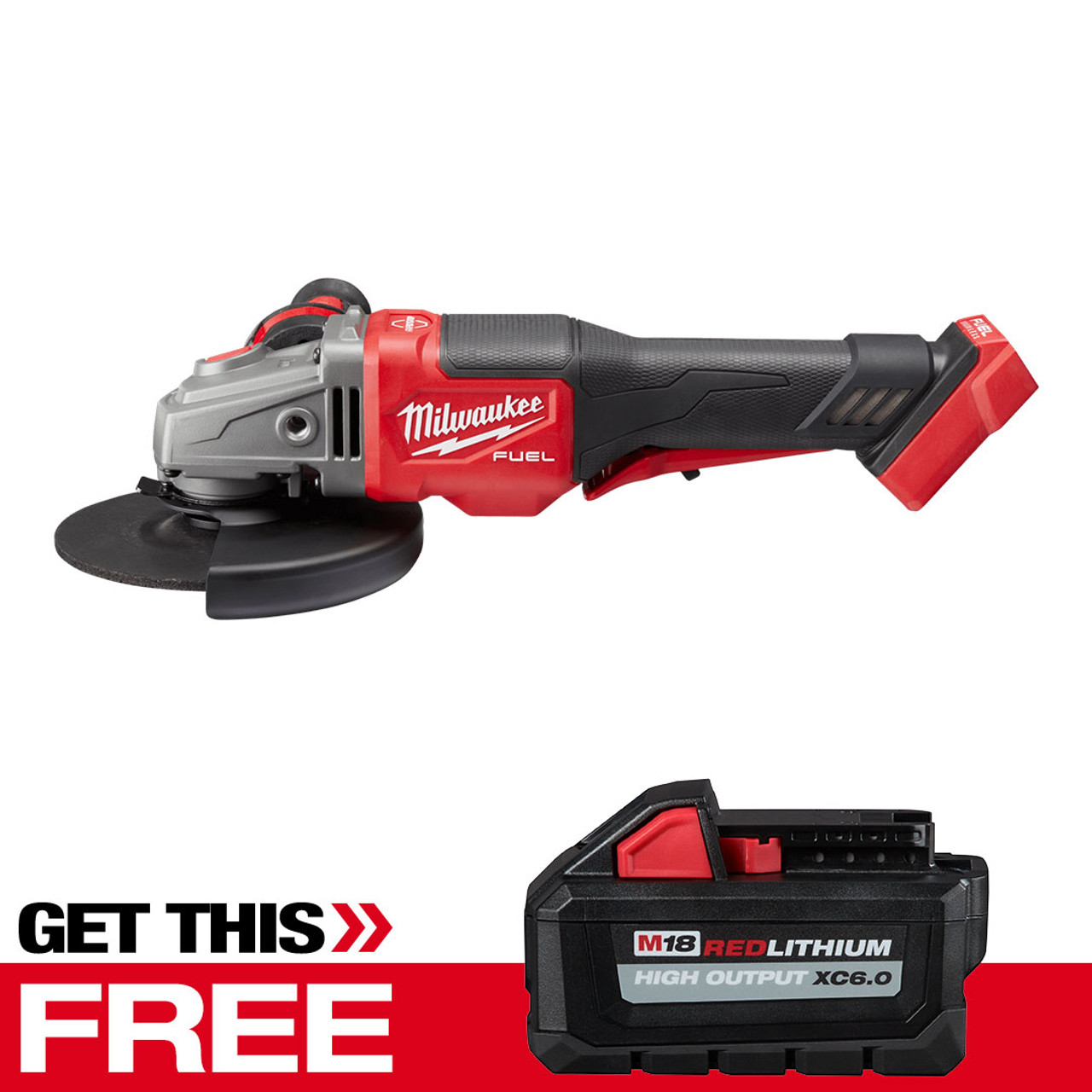 Milwaukee 2980 20 M18 FUEL 4 1 2 In. In. 6 In. No Lock Braking Grinder