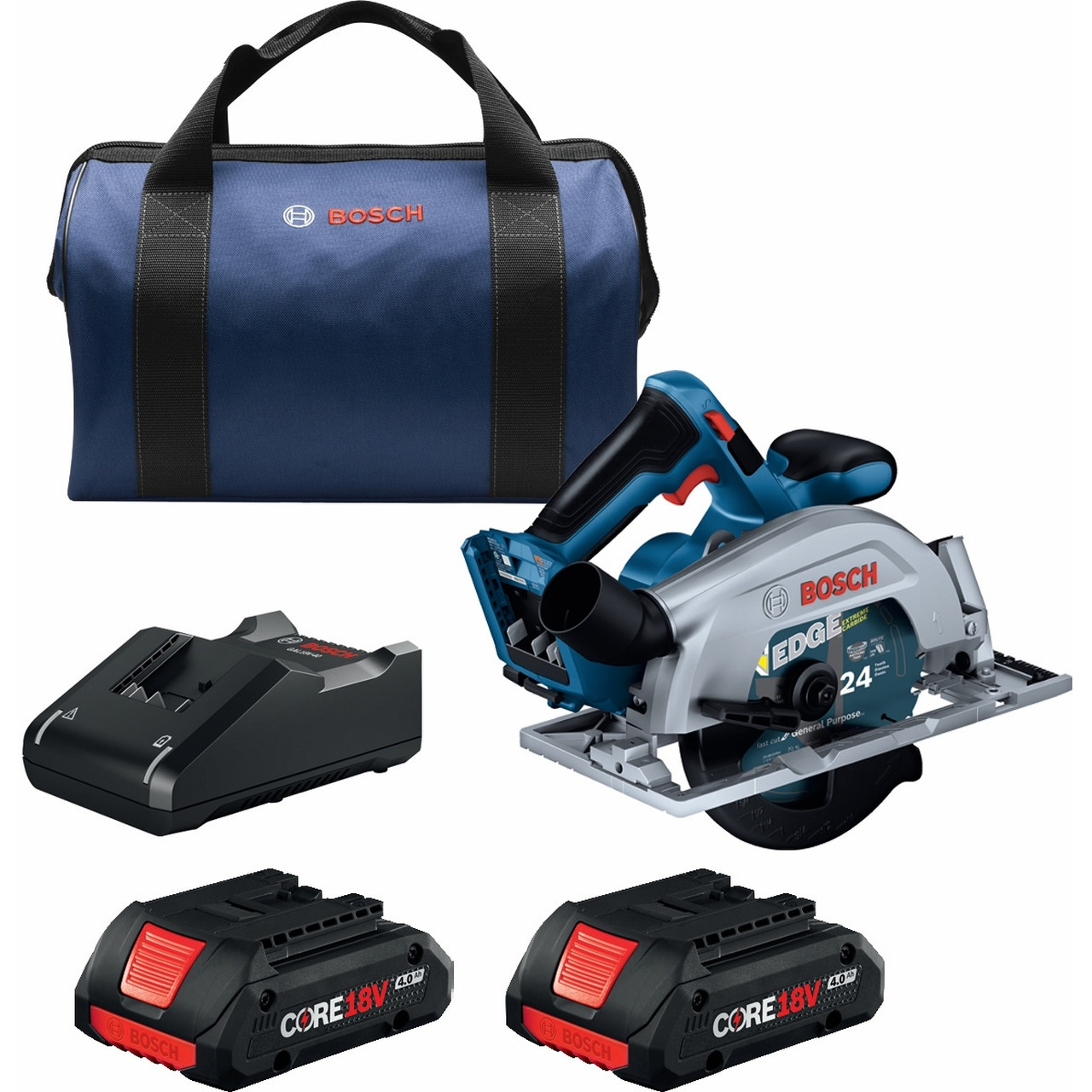 Bosch GKS18V 22B25 18V Brushless Blade Right 6 1 2 In. Circular Saw Kit With 2 CORE18V 4.0 Ah Compact Batteries