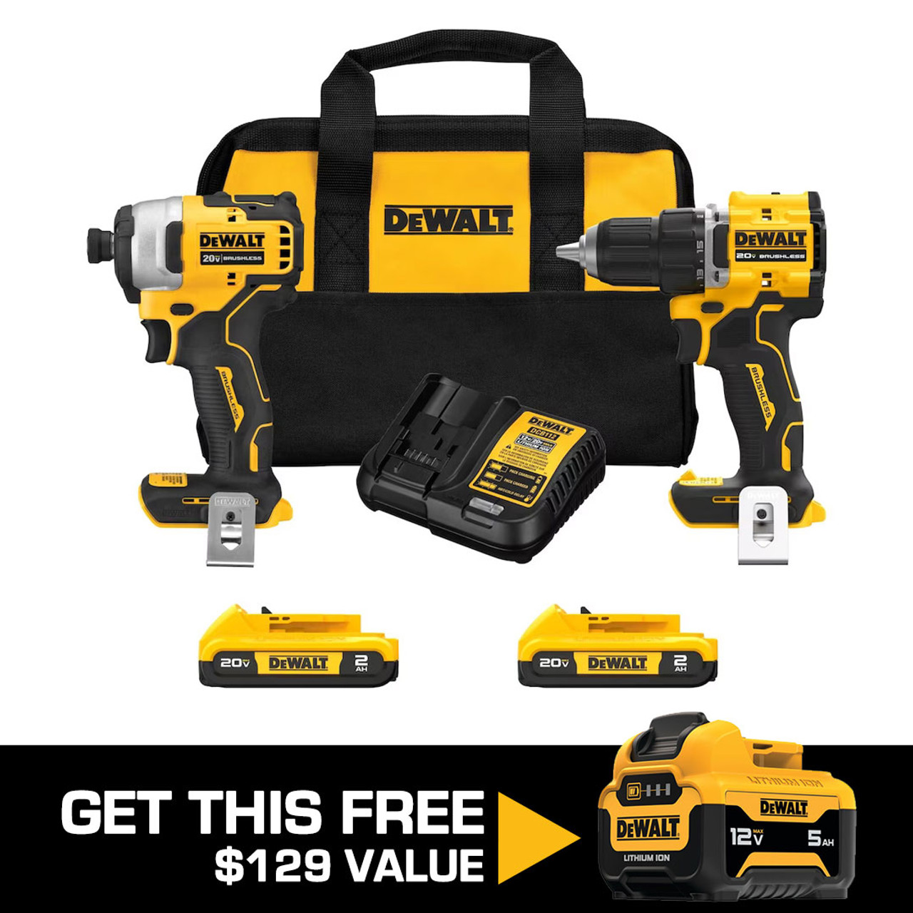 Dewalt brushless clearance drill kit