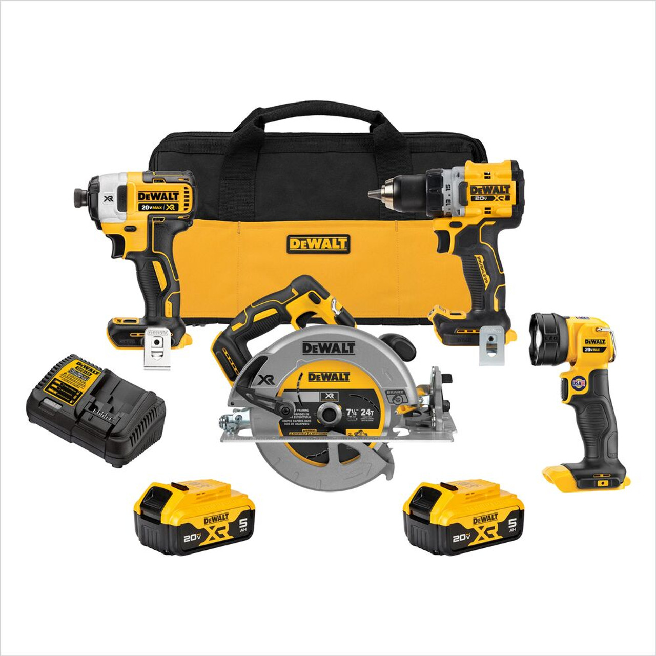 Dewalt DCK447P2 20V MAX XR 4-Tool 5Ah Combo Kit - TEGS Tools