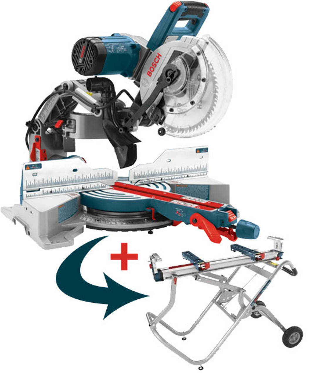 Bosch CM10GD 10 In. Dual Bevel Glide Miter Saw T4B Stand