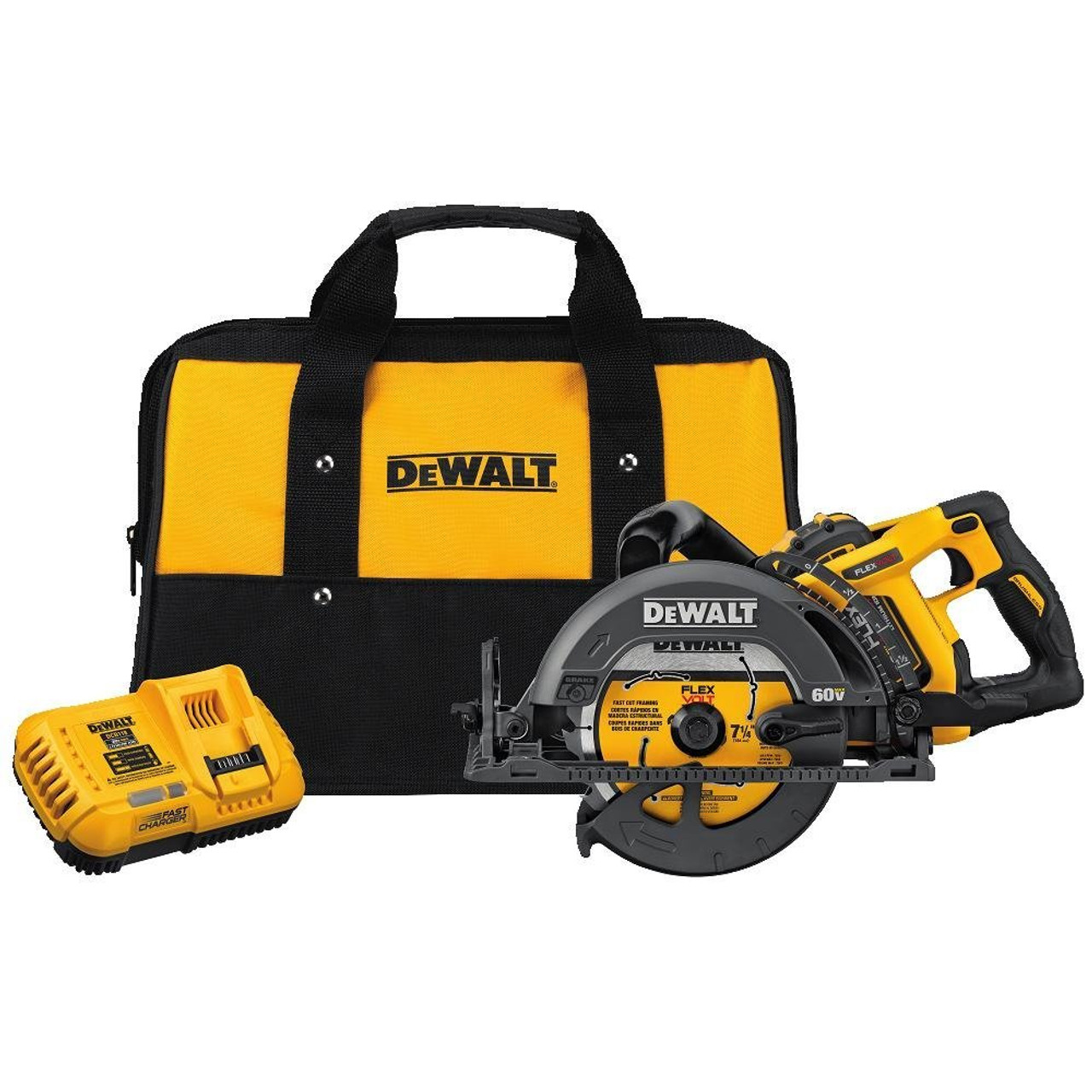 Dewalt DCS577X1 FLEXVOLT 60V MAX 7-1/4 In. Cordless Worm Drive Style Saw  9.0Ah