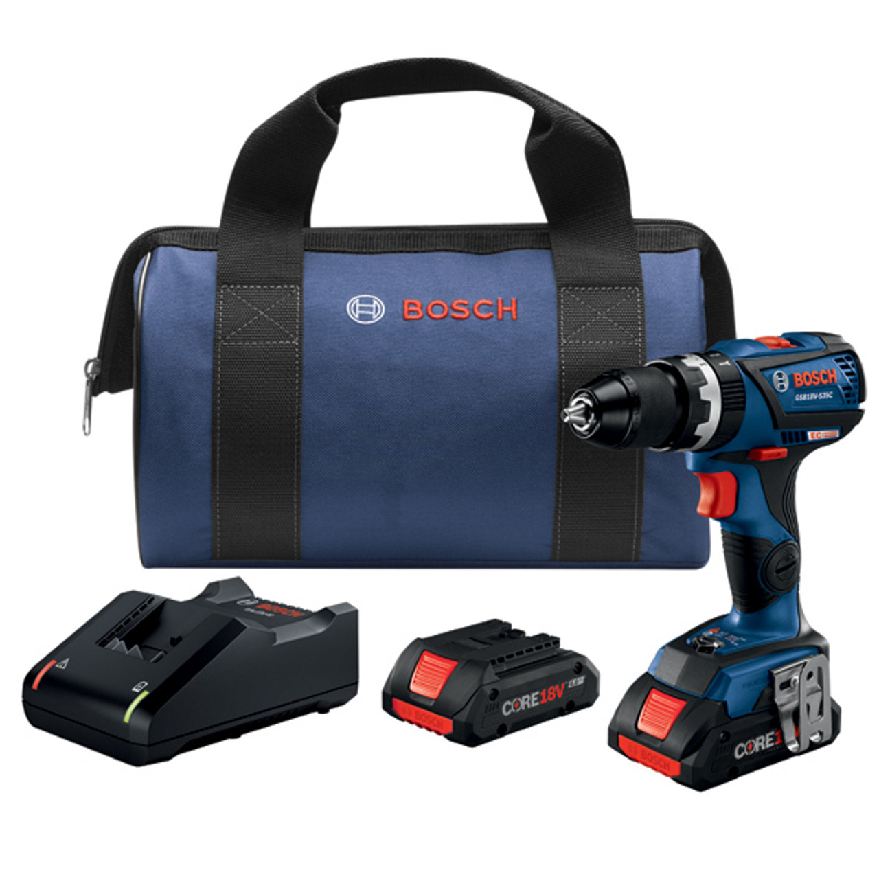 Bosch GSB18V 535CB25 18V EC Brushless Connected Ready Compact Tough 1 2 In. Hammer Drill Driver Kit