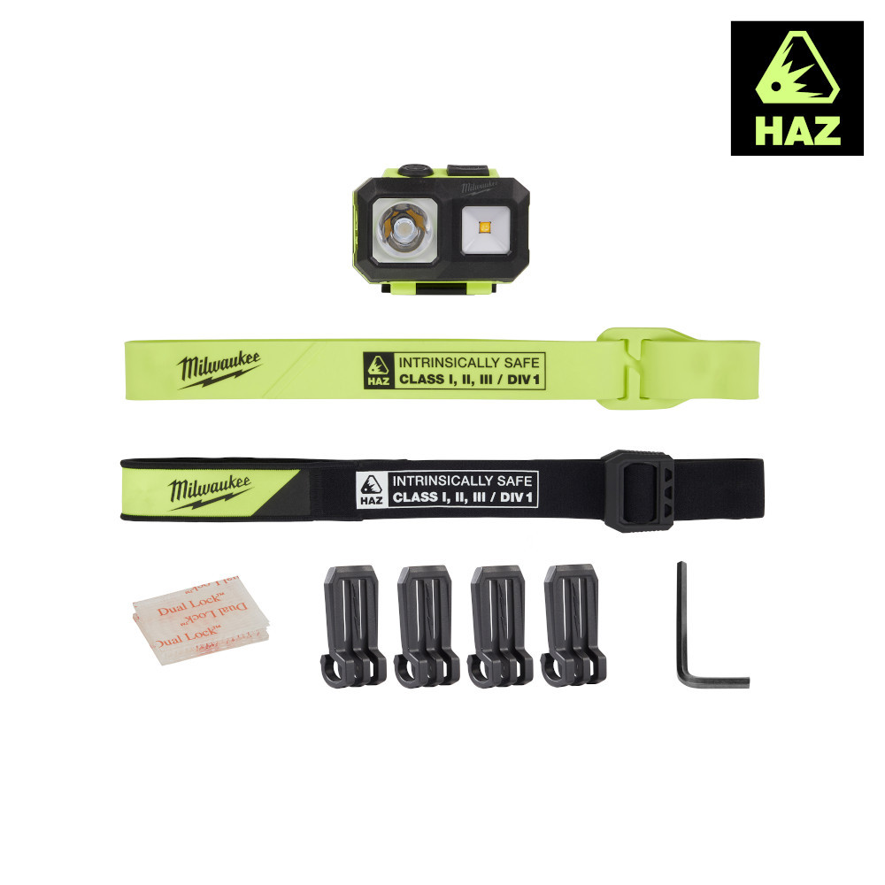 Milwaukee 2004Hzl Intrinsically Safe Spot/Flood Headlamp (Class I, II, III / Div 1) 310 Lumens