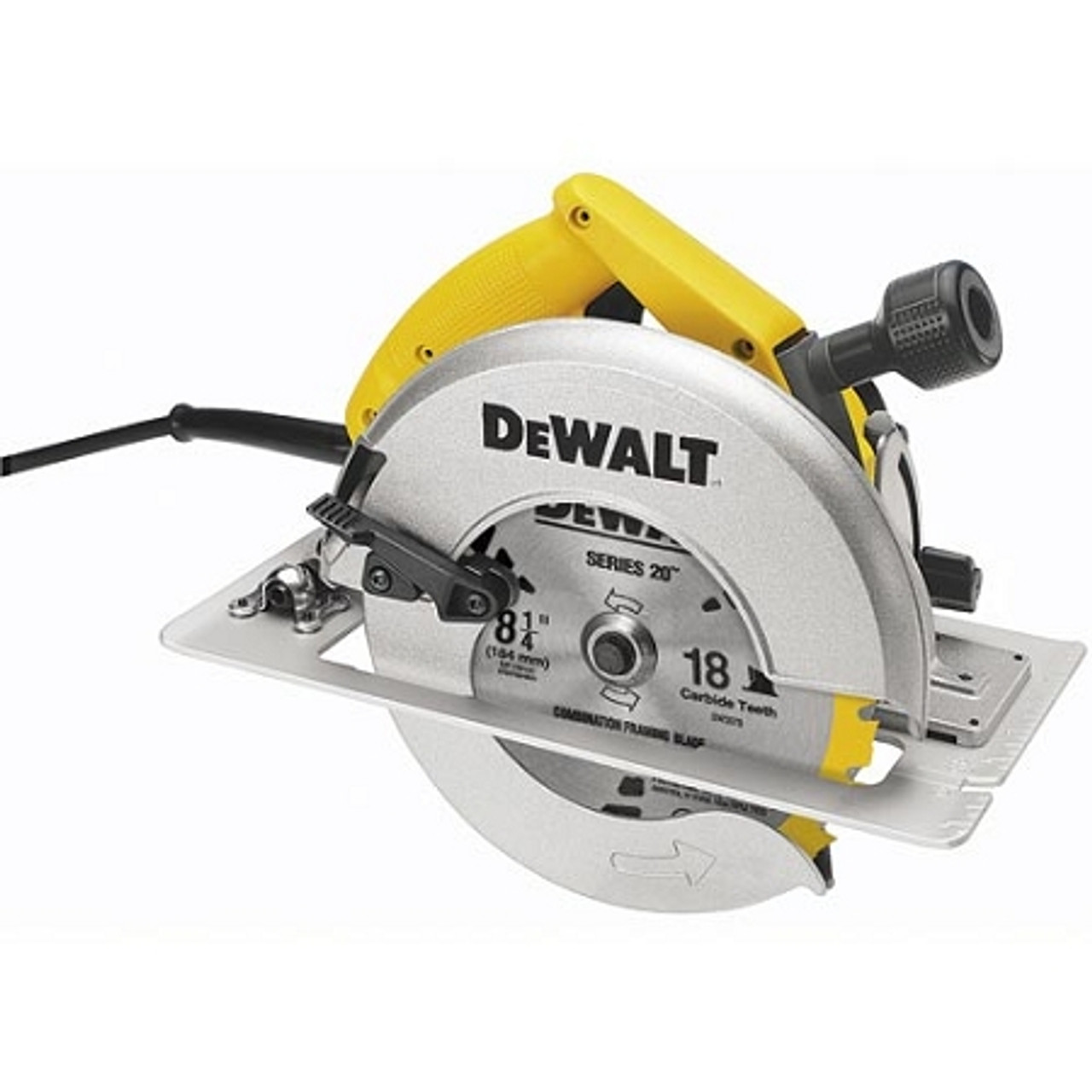 Dewalt DW384 8-1/4 (210mm) Circular Saw With Rear Pivot Depth Of Cut  Adjustment And