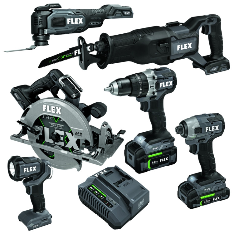Flex FXM601-2B Hammer Drill, Impact Driver, 7-1/4