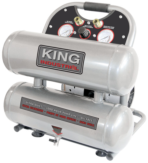 King Industrial KC-4620A Air Comp., Ultra Quiet, Oil-Free, Aluminum Tanks, 2 HP (peak)