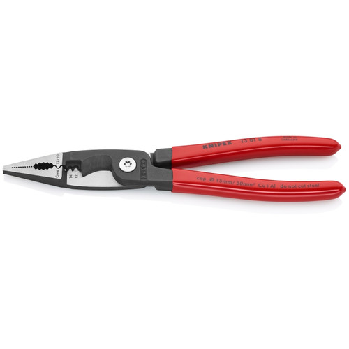 Knipex 13818 8 in. 6-in-1 Electrical Installation Pliers 12 and 14 AWG