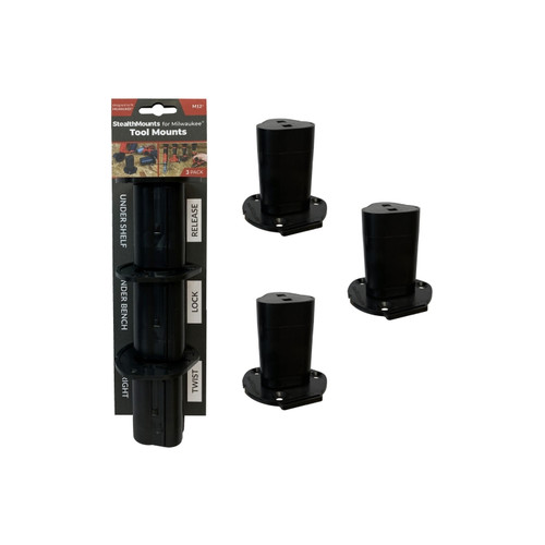 StealthMounts TM-MW12-BLK-3 Milwaukee M12 Tool Mount (3 Pack) Black