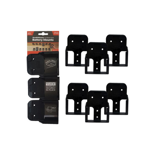 StealthMounts TM-AR18-BLK-4 Ridgid Tool Mounts (4 Pack) Black