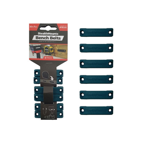StealthMounts BB-BLU-6 Bench Belts - Blue Universal Tool Holster (6 Pack)