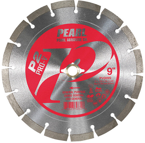 Pearl PV009S P2 Pro-V Segmented Blades for Concrete and Masonry 9 x .100 x 5/8, DIA,7/8 