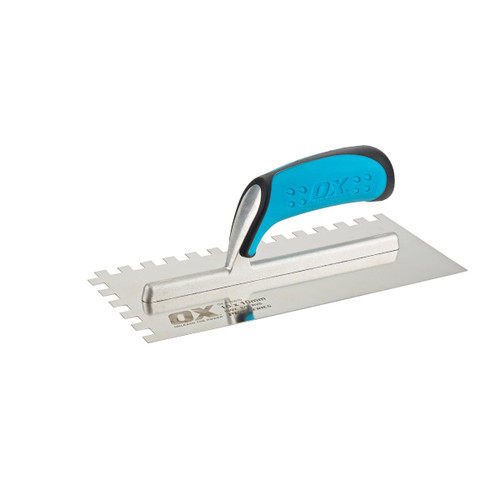 OX Tools OX-P405842 Pro SS Notch Trowel 11 in. x 4-3/4 in. 1/4 x 3/8 x 1/4 OX Grip