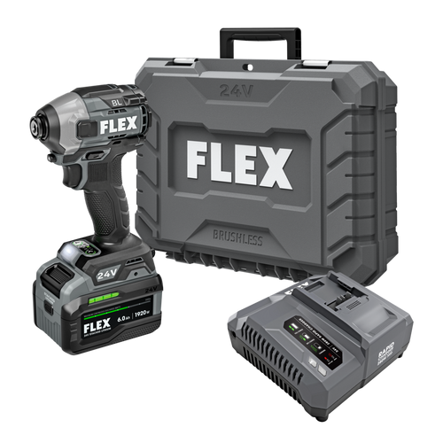 Flex FX1371A-1H 1/4" Quick Eject Hex Impact Driver With Multi-Mode Stacked Lithium Kit