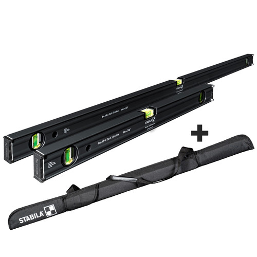 Stabila 29300 Spirit Level Set 80 AS-2 Dark Shadow 48/16 In. 2-piece Set
