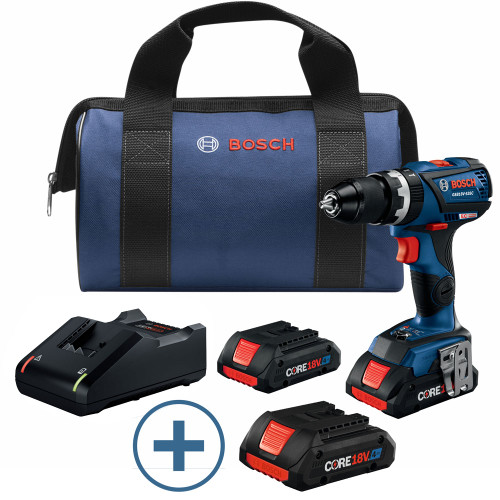 Bosch GSB18V-535CB25 18V EC Compact Tough 1/2 In. Hammer Drill/Driver Kit w/BONUS 4.0Ah Battery