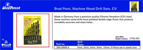 Dimar 205-DMS-5 5 Pcs Drill Set 4,5,6,8,10Mm