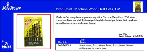 Dimar 205-DMS-8 8 Pcs Drill Set 3,4,5,6,7,8,9,10Mm