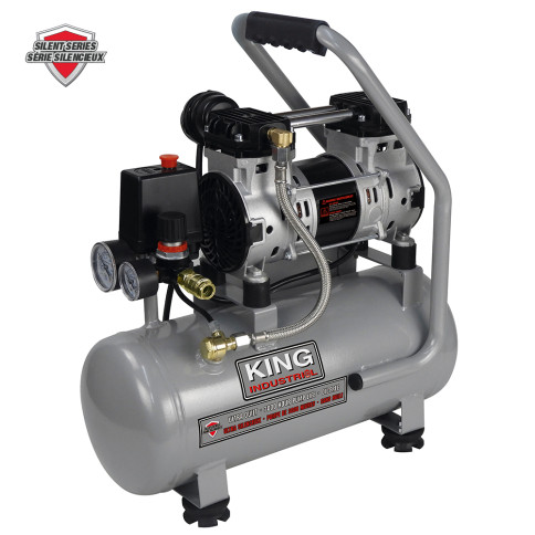 King Industrial KC-1030A 3 Gallon Ultra-Quiet Oil-Free Air Compressor