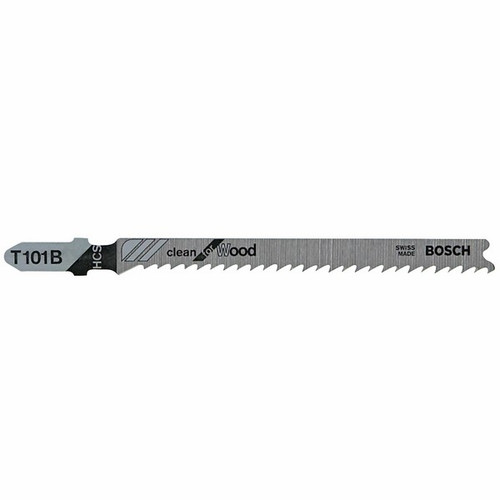 Bosch T101B 5 Pc. 4 In. 10 TPI Variable Pitch Clean For Wood T-Shank Jig Saw Blades