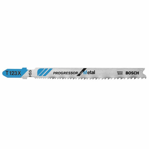 Bosch T123X 5 Pc. 4 In. 10-24P TPI Progressor For Metal T-Shank Jig Saw Blades