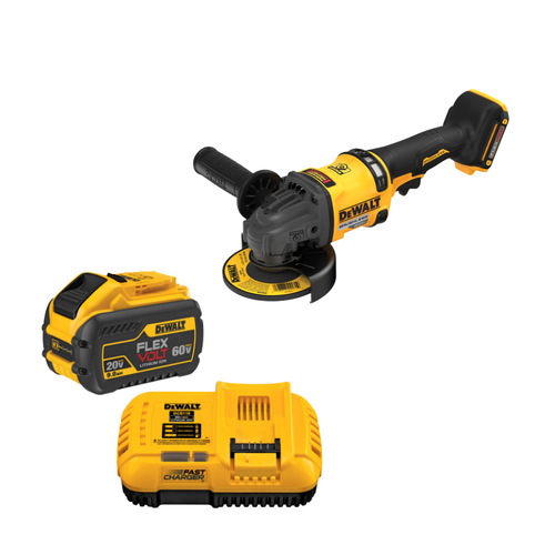 Dewalt 60V 9Ah Starter Kit w/BONUS DCG418B 60V MAX 4-1/2-6 In. Brushless Grinder With No-Lock (Tool Only)