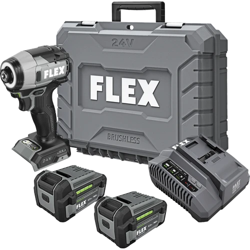 Flex FX1372A-2C 1/4" One-Touch Hex Impact Driver With Multi-Mode Kit