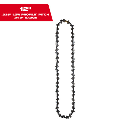 Milwaukee 49-16-2742 12 in. .325 in. LOW PROFILE Pitch, .043 in. Gauge Saw Chain
