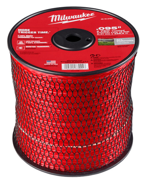 Milwaukee 49-16-2783 .095 in. x 750' (3 lbs.) Twisted Trimmer Line