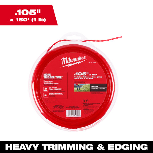 Milwaukee 49-16-2800 .105 in. x 180' (1 lb.) Twisted Trimmer Line