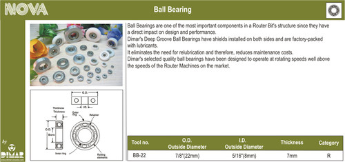 Dimar BB-22 Ball Bearing 7/8(22Mm)Odx5/16(8Mm)Id