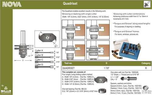Dimar QUADRISET Dimar's Slotting Cutter Set