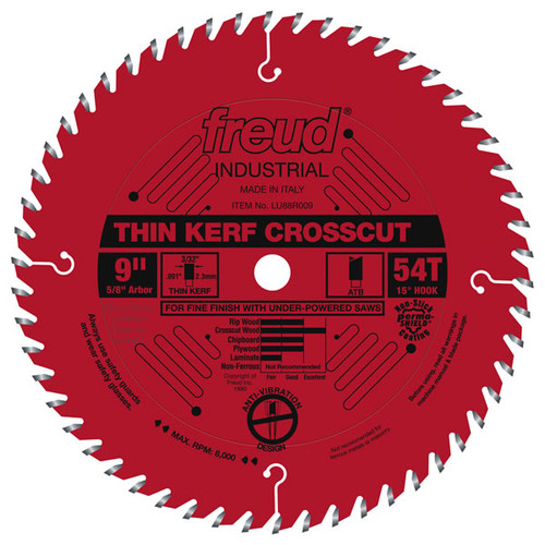 Freud LU88R009 9 Thin Kerf Fine Finish Crosscut Blade