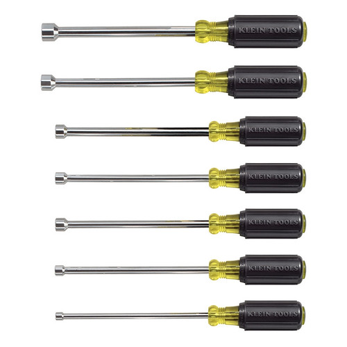 Klein 647 Nut Driver Set 6 Shafts, 7 Pc