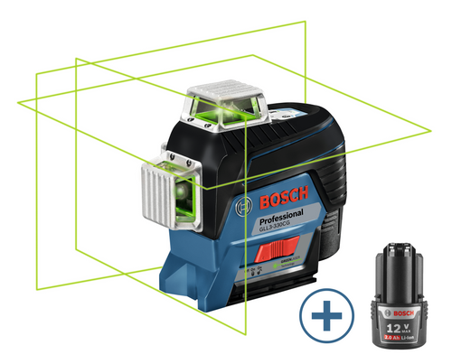 Bosch GLL3-330CG 360 Connected Green-Beam Three-Plane Leveling And Alignment-Line Laser