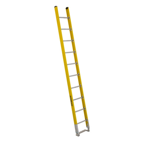 Featherlite Ladders 10' 6110 Fiberglass Straight Ladder, Type 1A, 300 Lb Load Capacity