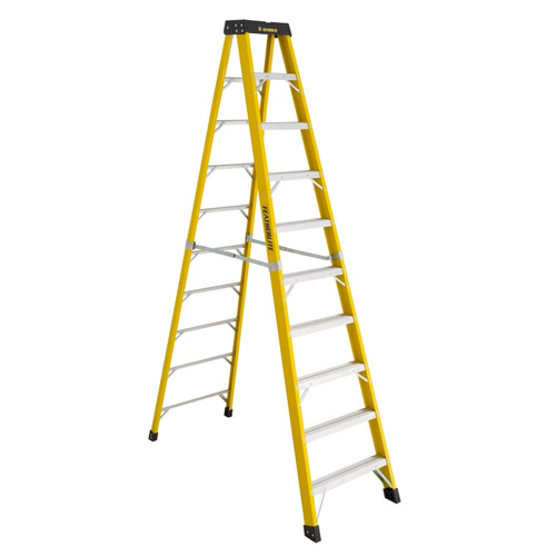 Featherlite Ladders 10' 6410 Fiberglass Step Ladder, Type 1A, 300 Lb Load Capacity