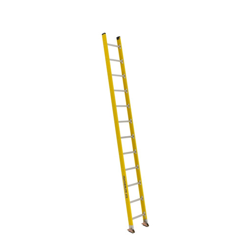Featherlite Ladders 12' 5612D Fiberglass Straight Ladder, Type 1A, 300 Lb Load Capacity