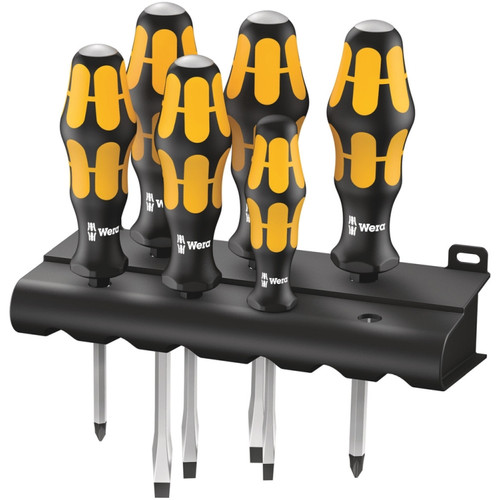 Wera 05018282001 932/6 Screwdriver Set Kraftform Wera: Chiseldriver And Rack, 6 Pieces