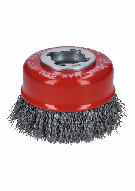 Bosch WBX318 3 In. Wheel Dia. X-LOCK Arbor Carbon Steel Crimped Wire Cup Brush