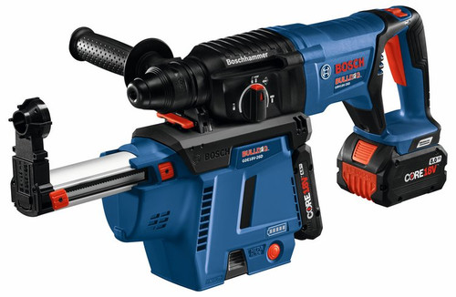 Bosch GBH18V-26DK26GDE 18V EC Brushless SDS-plus Bulldog 1 In. Rotary Hammer Kit With Mobile Dust Extractor And (2) CORE18V Batteries