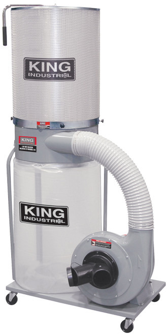 King Industrial KC-3109C/KDCF-3500 Dust Collector, 2 HP, 220V, 1200CFM W/Canister Filter