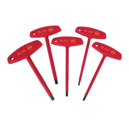 Wiha 33478 Insulated T-Handle Hex Metric 5 Pc. Set
